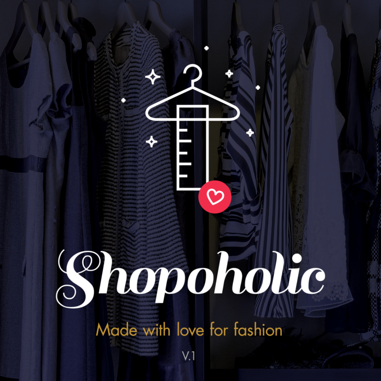 shopoholic app logo made with love for fashion