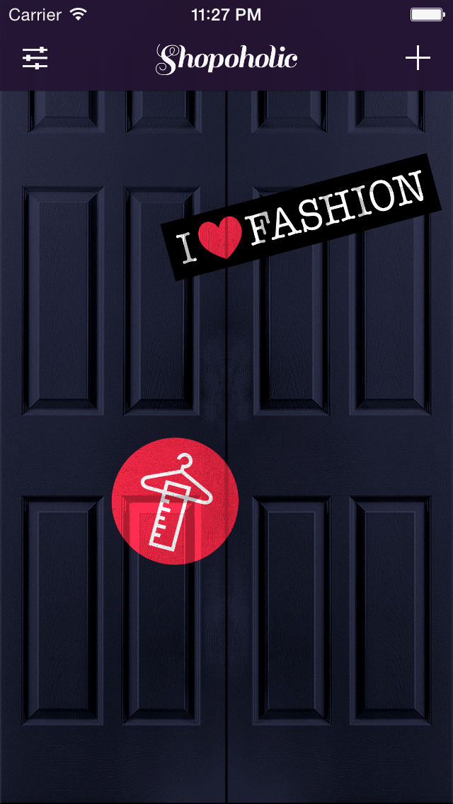 shopoholic app wardrobe doors closed stickers